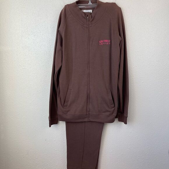 NWT Oarsman for Her Matching Air Force Full Zip Sweatshirt and Pants Size L - Picture 1 of 9